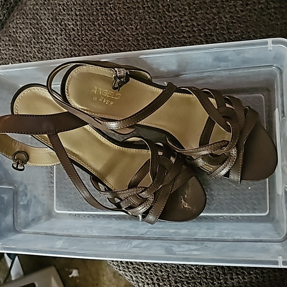 Brown sandals, cork bottom, size 8